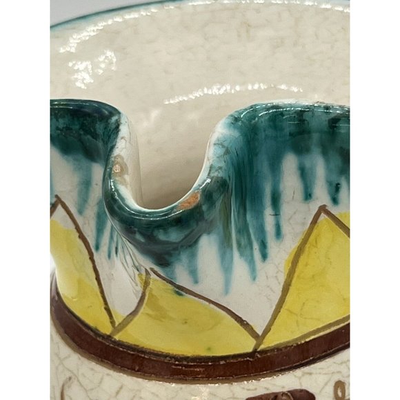 Beautiful Hand Made/Hand Painted Pitcher Made in Italy 6.75" Tall - Picture 3 of 5